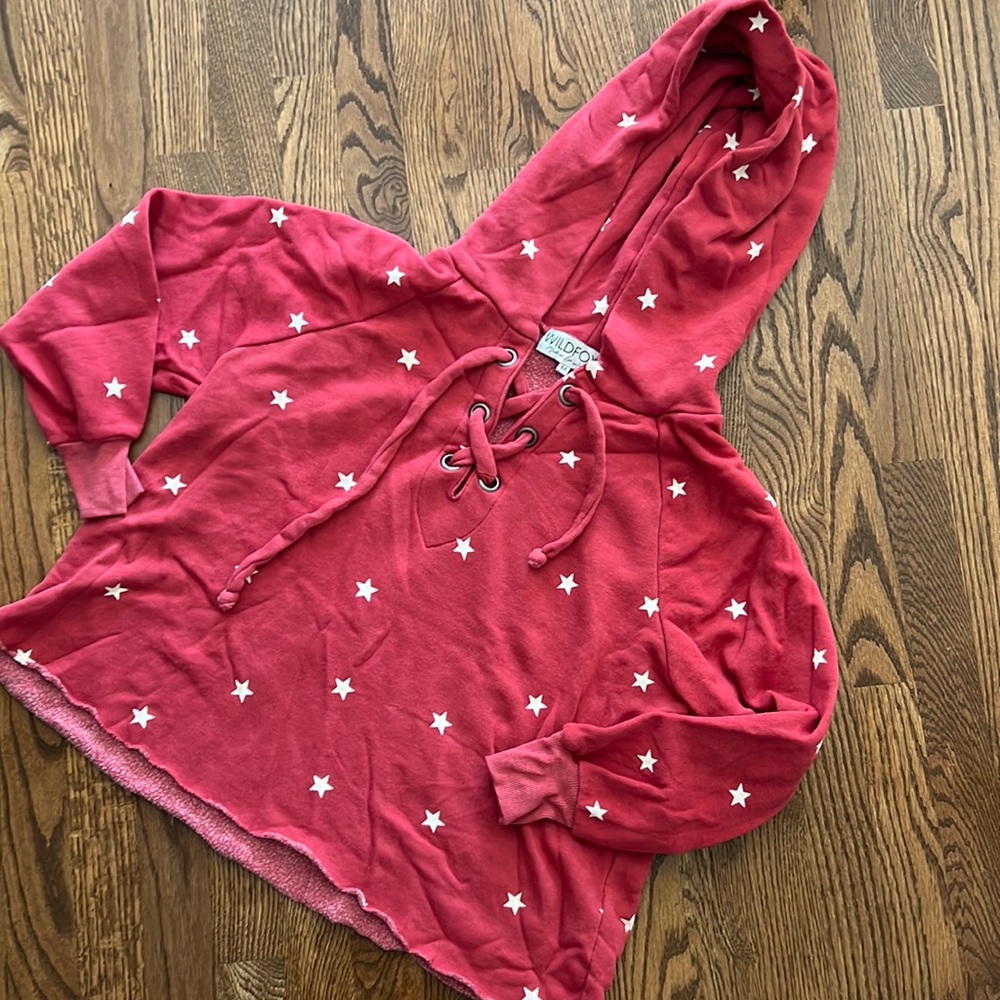 Wildfox drawstring star hoodie